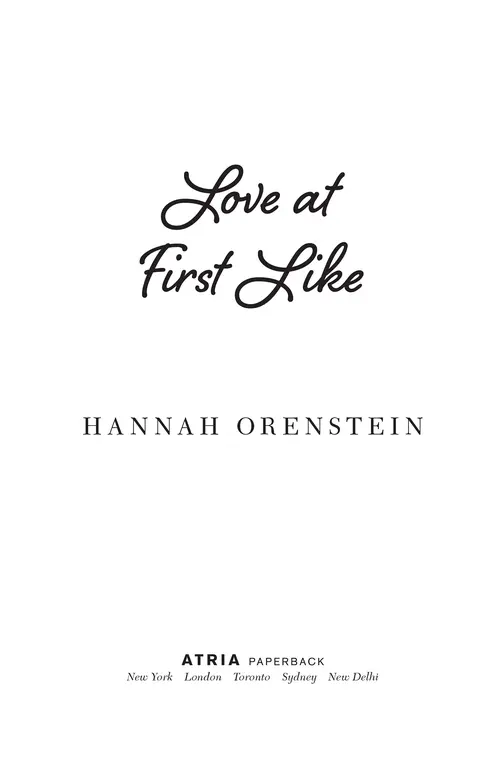 Love at First Like, by Hannah Orenstein, Atria