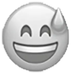 grinning face with sweat emoji