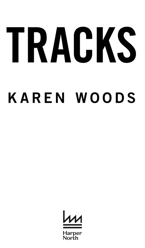 Title page: Tracks by Karen Woods, HarperNorth logo