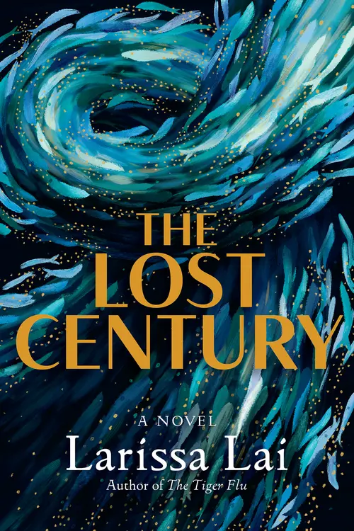 Cover: A digital painting of a spiral of teeming fish swimming upward. There are blue and gold bubbles in the water, and the fish are shades of blue, blue-green, and blue-purple. Some fish are breaking free from the spiral to swim in the opposite direction. The title is gold in an early- to mid-century-style font. The author's name is below the title in white.