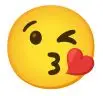 face blowing a kiss