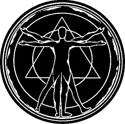 Logo: Vitruvian Man.
