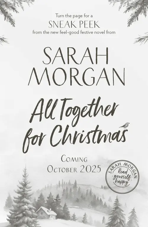 advertisement image, extract opener: All Together for Christmas by Sarah Morgan