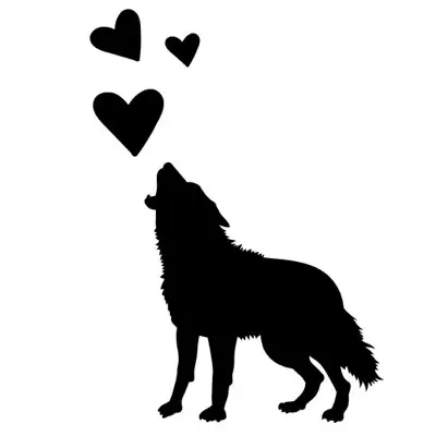 Wolf howling hearts