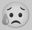 sad but relieved face