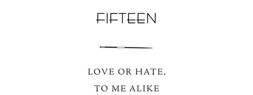 Fifteen Love or hate, to me alike
