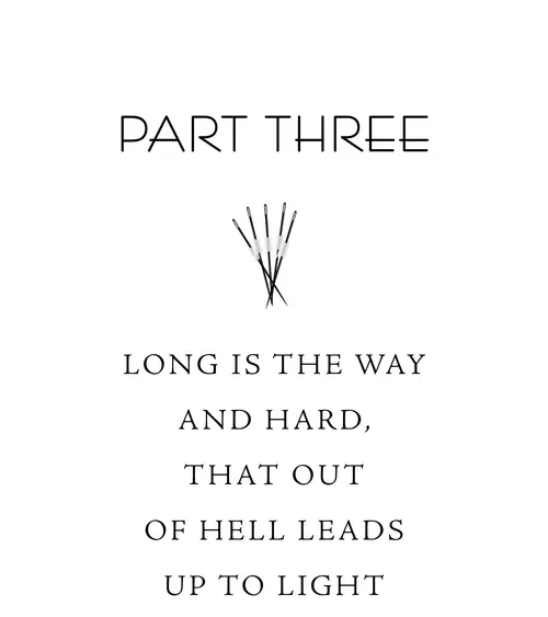 Part Three Long is the way and hard, that out of hell leads up to light