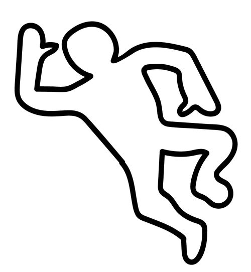 Chalk outline of a body