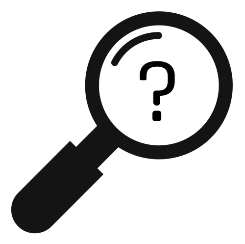 Magnifying glass with question mark